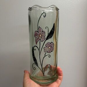 Recycled Green Art Glass Vase Flower Decoration Garden Summer Floral